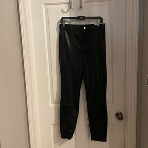 Zara faux leather black  legging, large